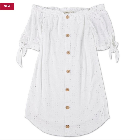 Jolie & Joy Dresses & Skirts - ❌SOLD❌ Off Shoulder Eyelet Dress  - Medium